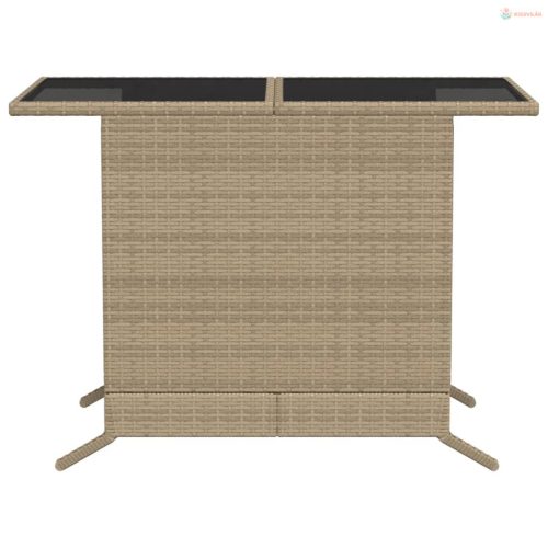 3 részes bézs polyrattan bisztrógarnitúra párnával