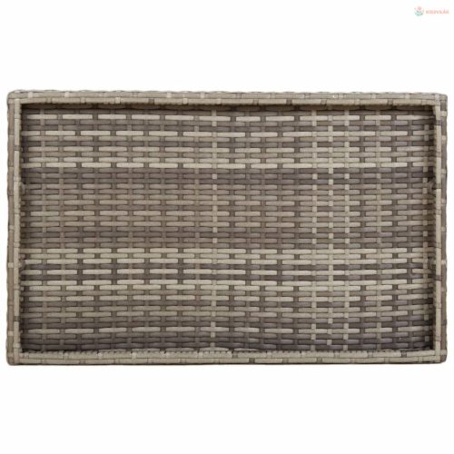 Szürke összecsukható polyrattan tálcaasztal 65 x 40 x 75 cm