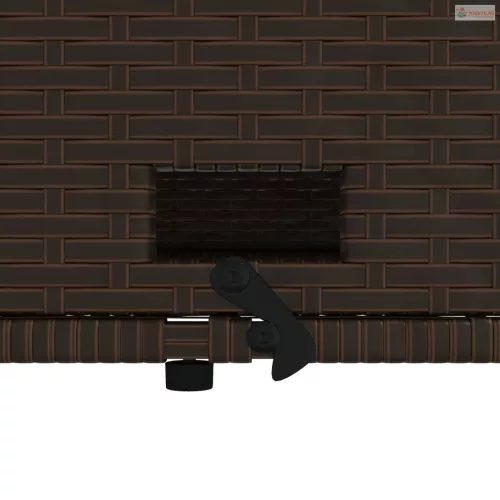 2 személyes barna polyrattan kerti kanapé párnával