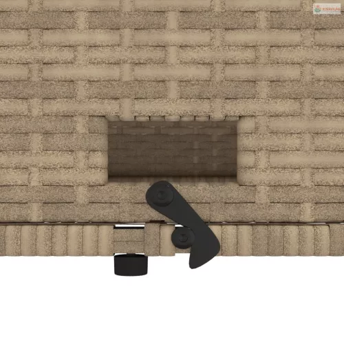 2 személyes bézs polyrattan kerti kanapé párnával