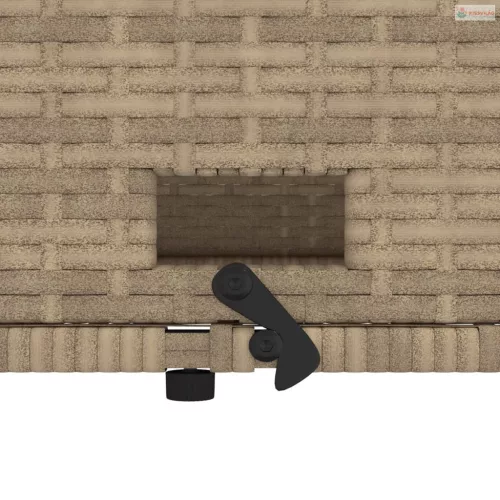 2 személyes bézs polyrattan kerti kanapé párnával