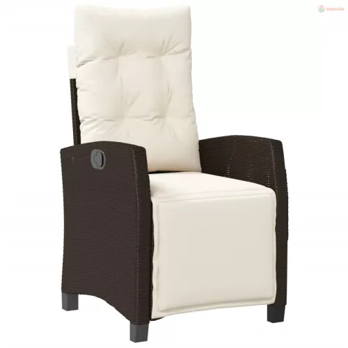 3 részes barna polyrattan bisztrógarnitúra párnákkal