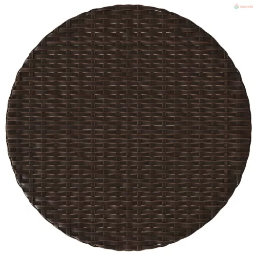 3 részes barna polyrattan bisztrógarnitúra párnákkal