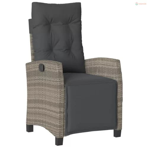 3 részes szürke polyrattan bisztrógarnitúra párnákkal