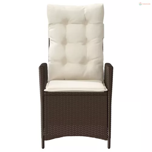 3 részes barna polyrattan bisztrógarnitúra párnákkal