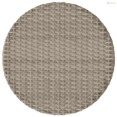 3 részes világosszürke polyrattan bisztrógarnitúra párnákkal