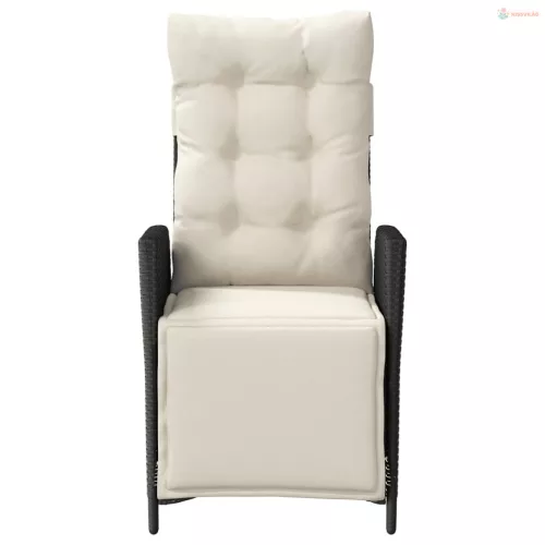 3 részes fekete polyrattan bisztrógarnitúra párnával