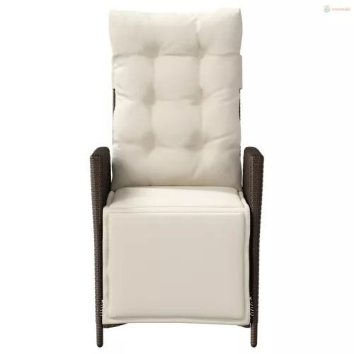 3 részes barna polyrattan bisztrógarnitúra párnákkal