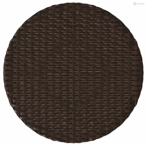 3 részes barna polyrattan bisztrógarnitúra párnákkal