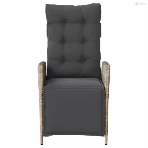 3 részes világosszürke polyrattan bisztrógarnitúra párnákkal