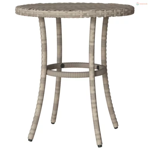 3 részes világosszürke polyrattan bisztrógarnitúra párnákkal