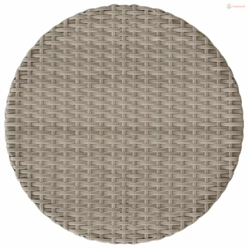 3 részes világosszürke polyrattan bisztrógarnitúra párnákkal