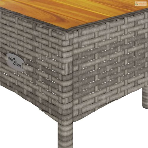 2 személyes szürke polyrattan kerti pad párnákkal és asztallal