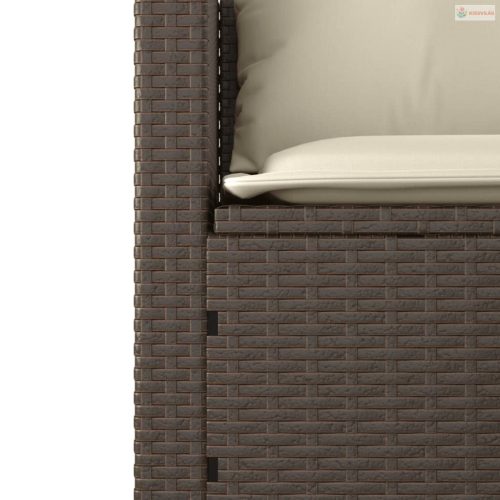 3 részes barna polyrattan kerti ülőgarnitúra párnával