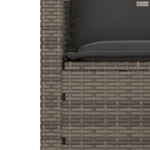 3 részes szürke polyrattan kerti ülőgarnitúra párnákkal