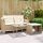 3 részes bézs polyrattan kerti ülőgarnitúra párnákkal