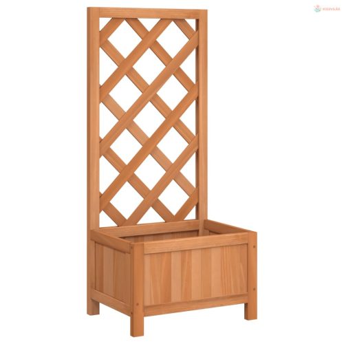 Barna tömör fenyőfa rácsos ültetőláda