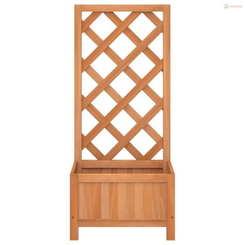 Barna tömör fenyőfa rácsos ültetőláda