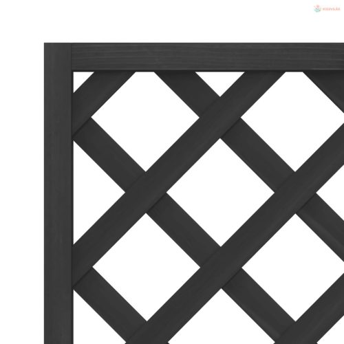 Fekete tömör fenyőfa rácsos ültetőláda