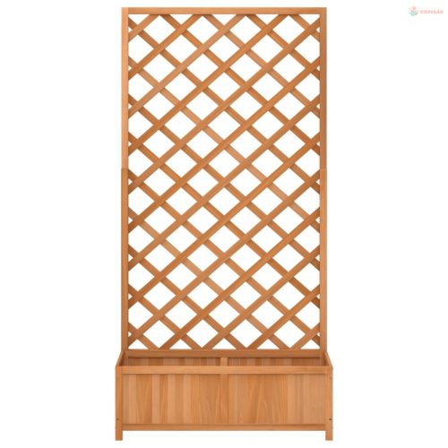 Barna tömör fenyőfa rácsos ültetőláda