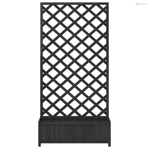 Fekete tömör fenyőfa rácsos ültetőláda