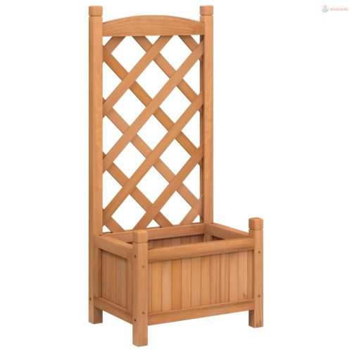 Barna tömör fenyőfa rácsos ültetőláda