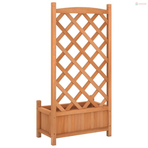 Barna tömör fenyőfa rácsos ültetőláda