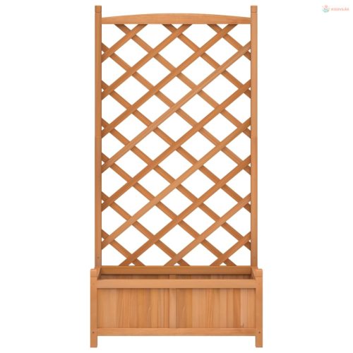 Barna tömör fenyőfa rácsos ültetőláda