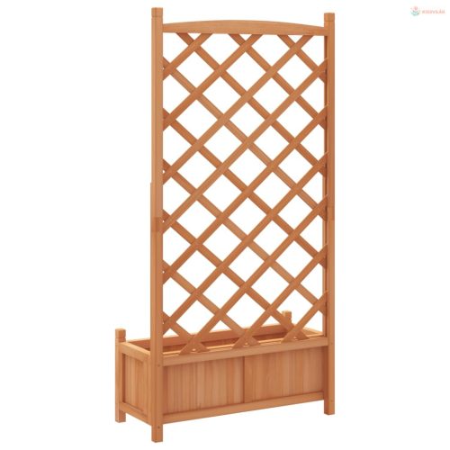 Barna tömör fenyőfa rácsos ültetőláda