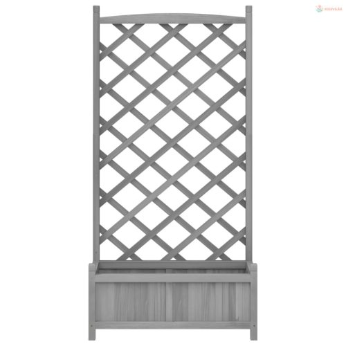 Szürke tömör fenyőfa rácsos ültetőláda