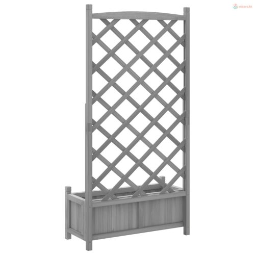 Szürke tömör fenyőfa rácsos ültetőláda
