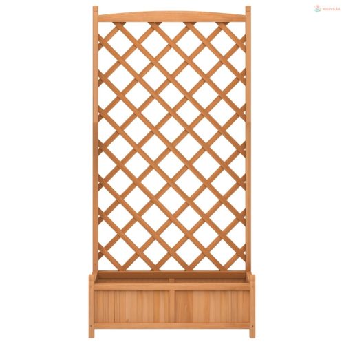 Barna tömör fenyőfa rácsos ültetőláda