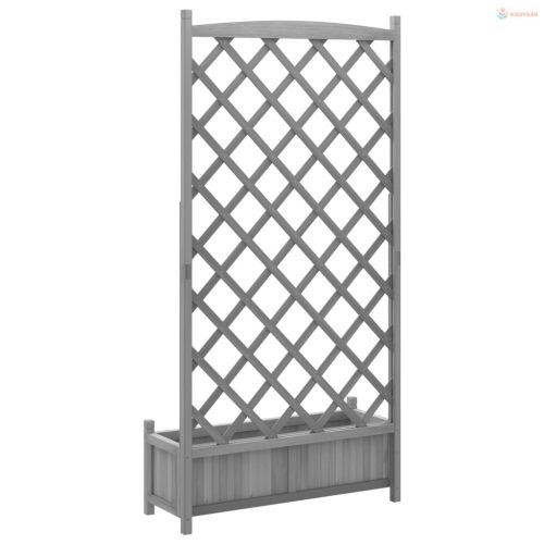 Szürke tömör fenyőfa rácsos ültetőláda