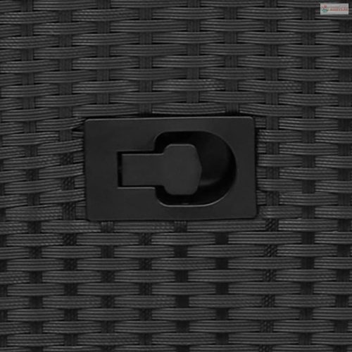 3 részes fekete polyrattan bisztrógarnitúra párnával