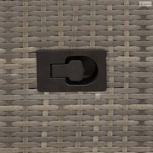 3 darabos szürke polyrattan bisztrógarnitúra párnákkal