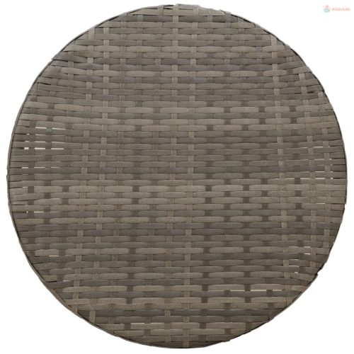 3 részes szürke polyrattan bisztrógarnitúra párnákkal