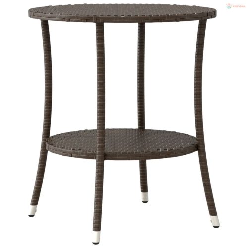 3 részes barna polyrattan bisztrógarnitúra párnákkal