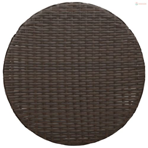 3 részes barna polyrattan bisztrógarnitúra párnákkal