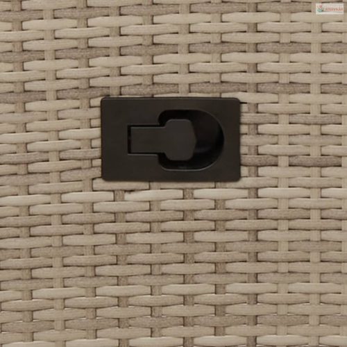 3 részes bézs polyrattan bisztrógarnitúra párnával