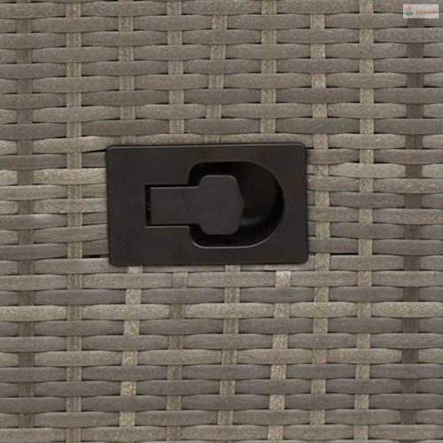 3 darabos szürke polyrattan bisztrógarnitúra párnákkal