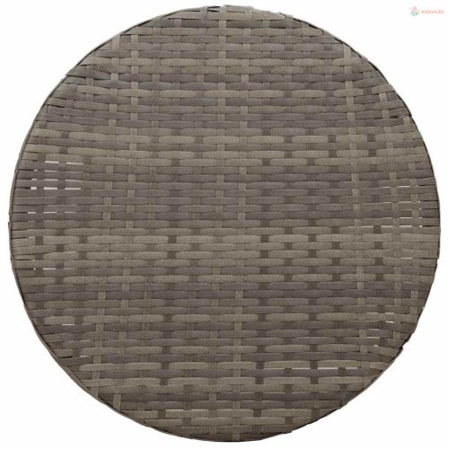 3 darabos szürke polyrattan bisztrógarnitúra párnákkal