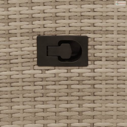 2 személyes bézs polyrattan dönthető kerti kanapé asztallal