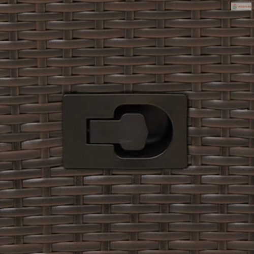 2 személyes barna polyrattan dönthető kerti kanapé asztallal