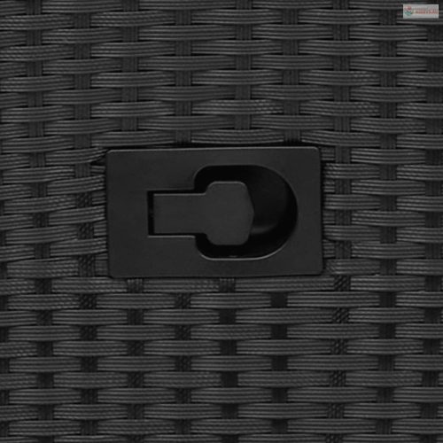 2 személyes fekete polyrattan dönthető kerti kanapé asztallal