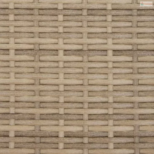 2 személyes bézs polyrattan kerti kanapé zsámollyal