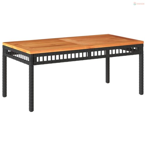 4 részes fekete polyrattan kerti ülőgarnitúra párnákkal