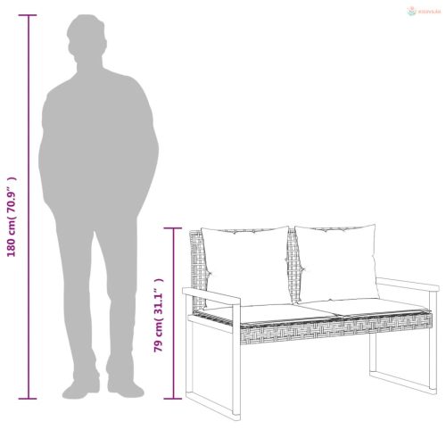 4 részes vegyes bézs polyrattan kerti ülőgarnitúra párnákkal