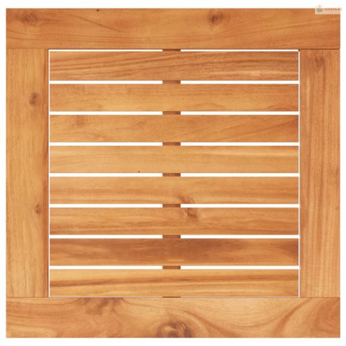 3 részes fekete polyrattan és akácfa bisztrószett párnákkal