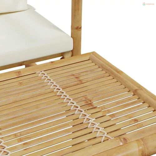 2 darabos bambusz kerti kanapégarnitúra párnákkal