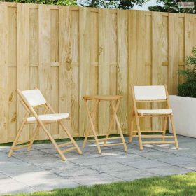 3 részes bambusz összecsukható bisztrószett párnákkal